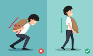 Carrying bags in a wrong posture affects our Spine posture. Always try to maintain better posture in daily chores for maintaining spine care.